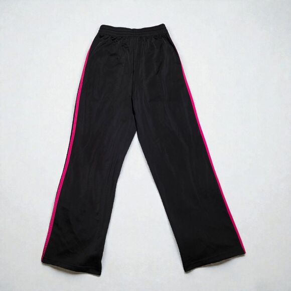 Adidas Track Sweatpants Unisex Black With Pink Stripes Joggers Size M Medium - Picture 3 of 8